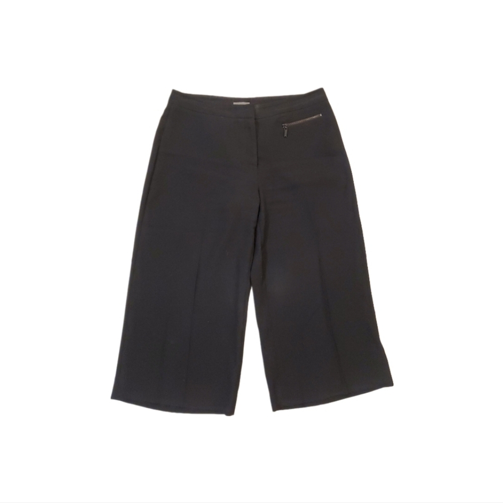Vince Camuto Women's Black Wide Leg Cropped Trousers Size 8